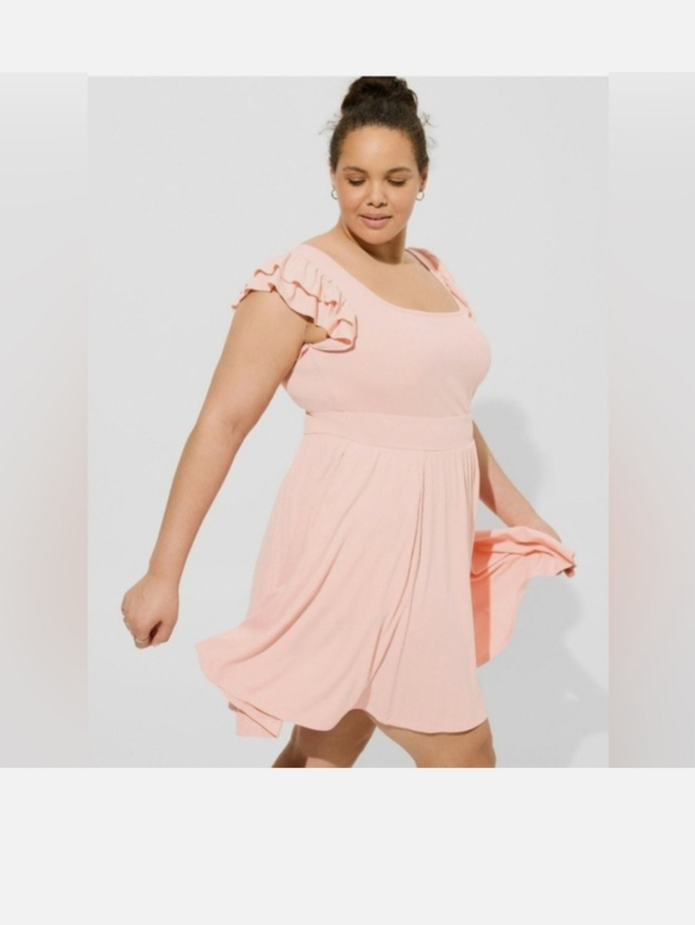 torrid mini knit ruffle sleeve skater dress  "Impatient Pink" NWT Plus Size 2X